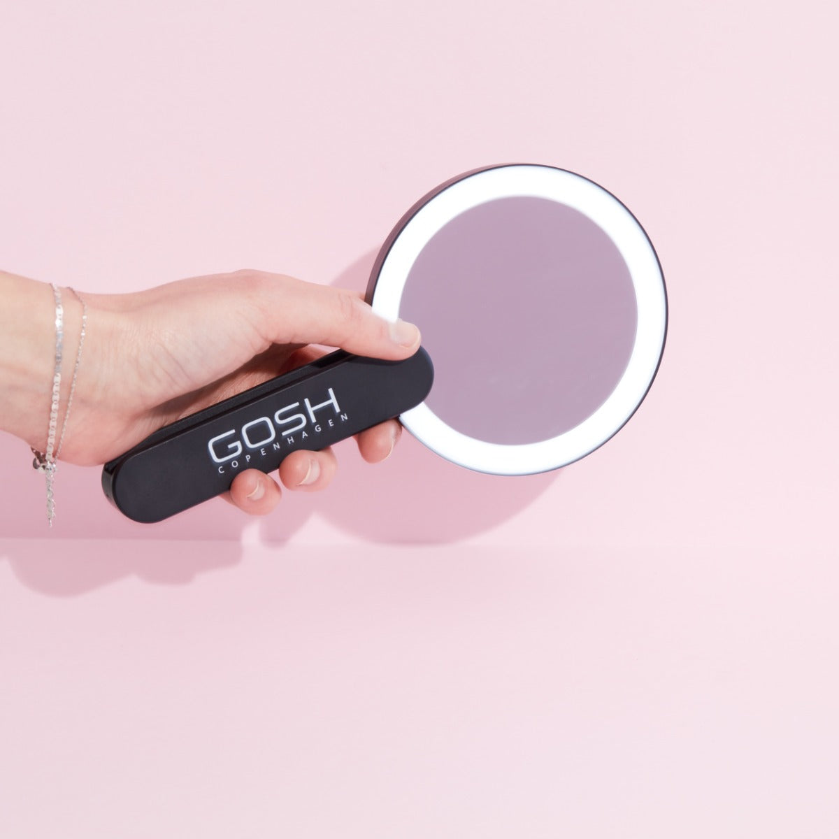 Mirror with ring light